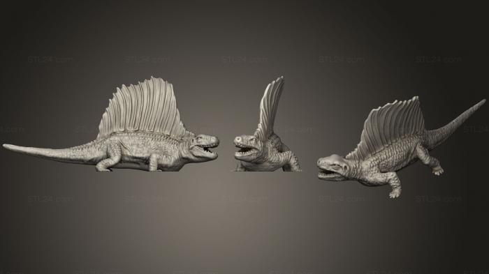 Статуэтки грифоны и драконы (Динозавр Диметродон, STKG_0125) 3D модель для ЧПУ станка